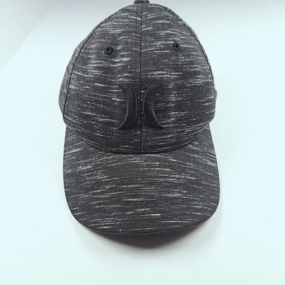 HURLEY Icon‎ Flex Fit Black Heather Baseball Cap Hat S/M